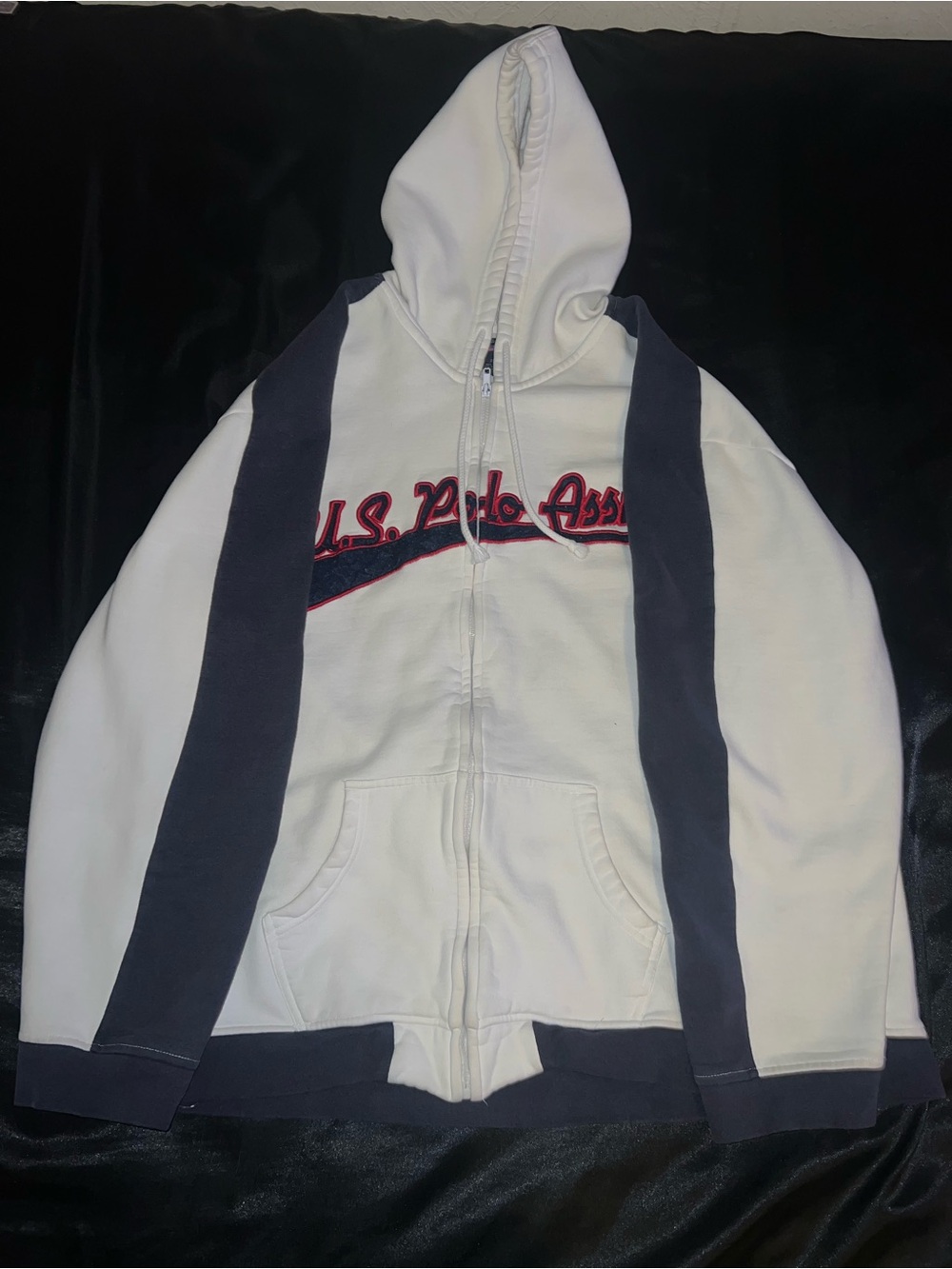 U.S. Polo Assn. Navy Label Hoodie Tag with American Flag